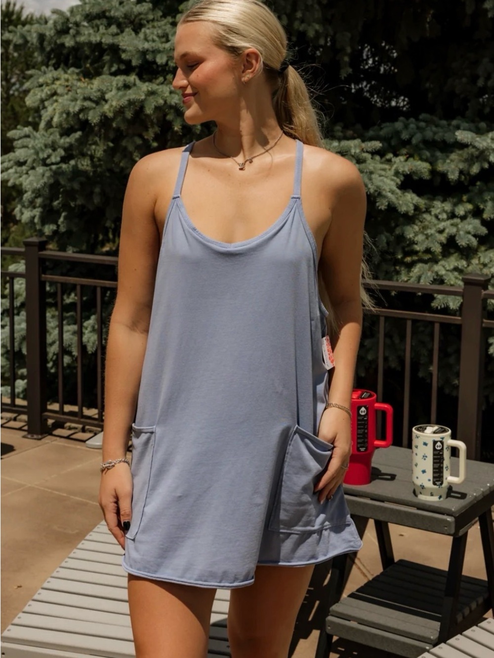 Free people Hot Shot Mini dress Blue athleisure